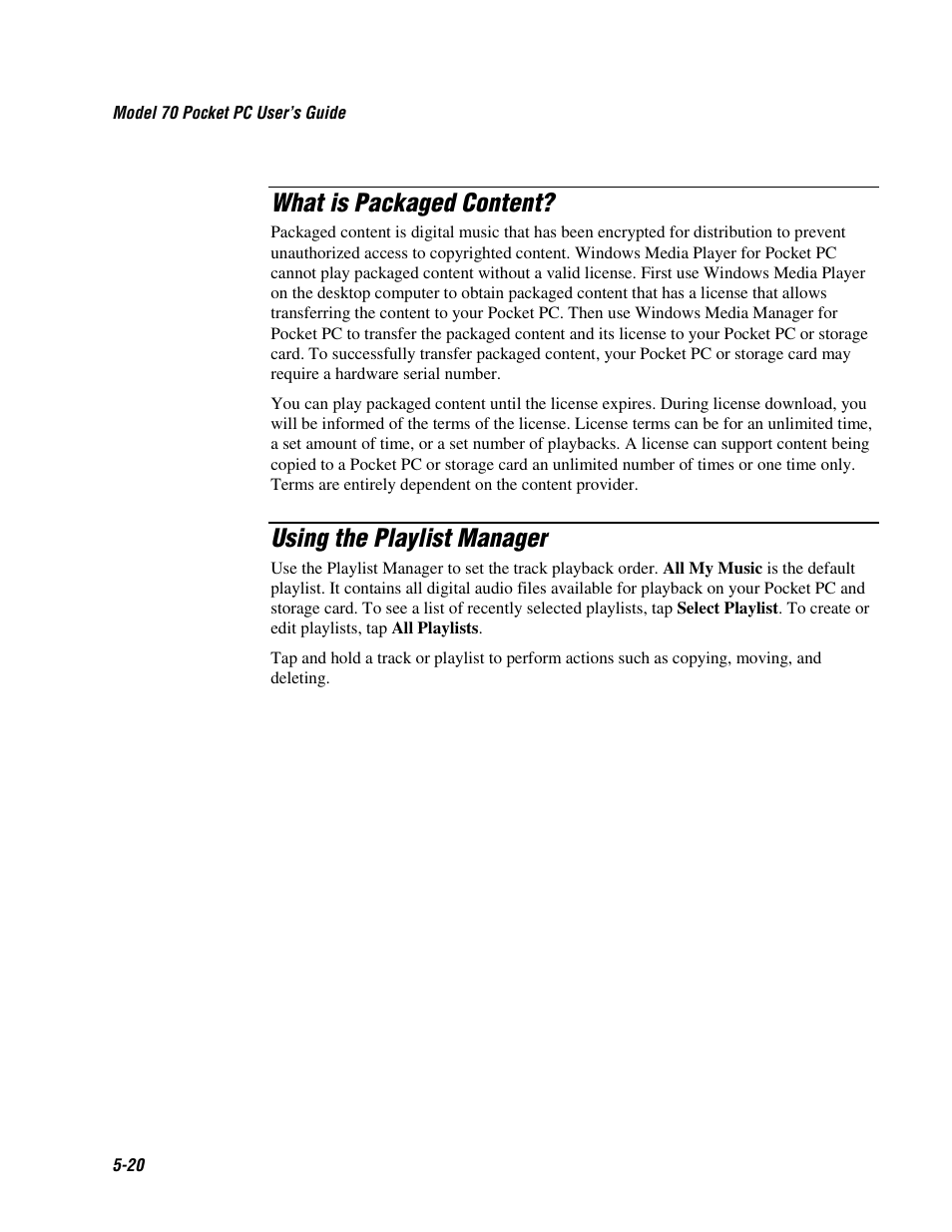What is packaged content, Using the playlist manager | Intermec 70 User Manual | Page 102 / 134