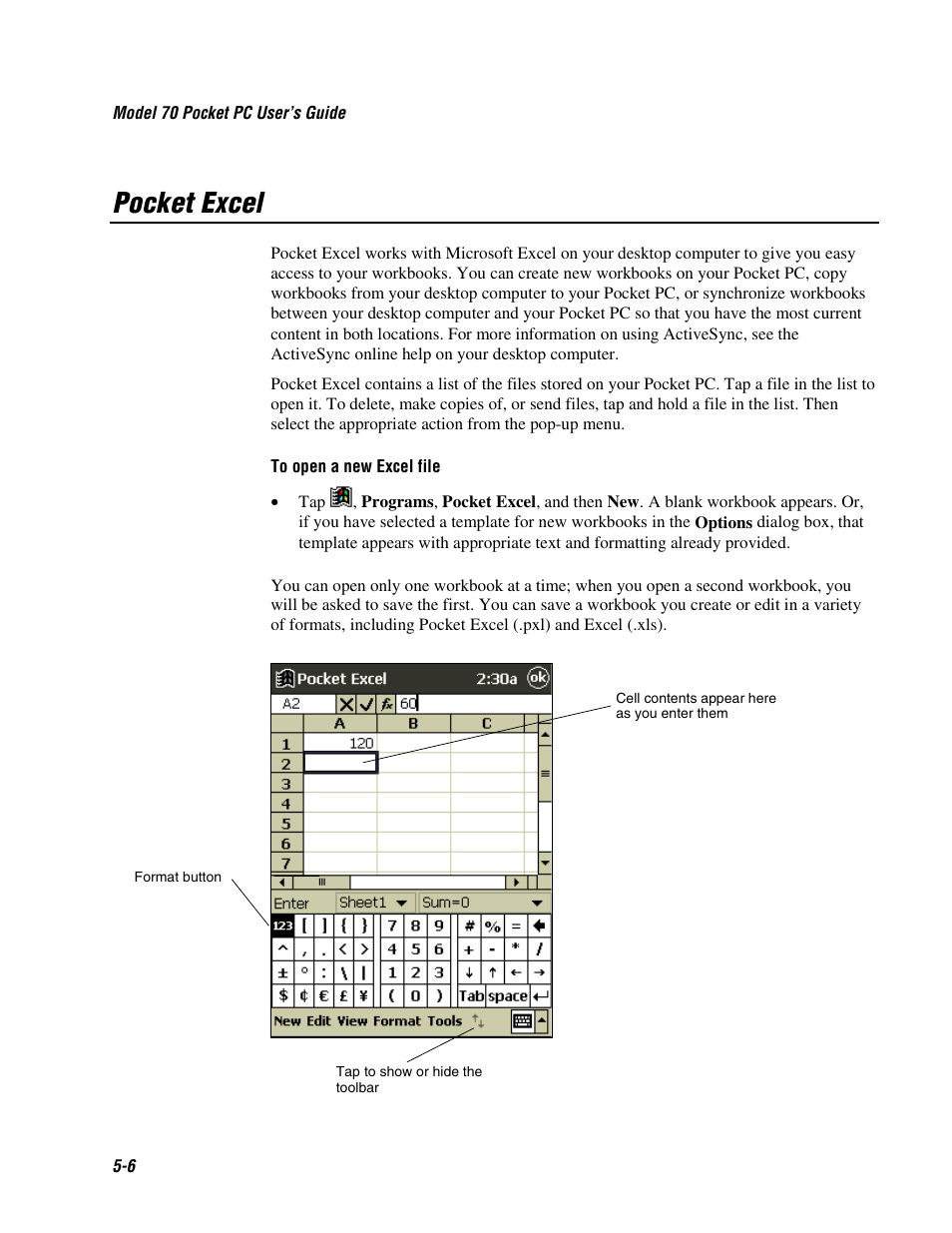 Pocket excel | Intermec 70 User Manual | Page 88 / 134