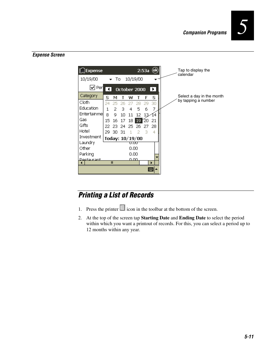 Printing a list of records | Intermec 70 User Manual | Page 93 / 134