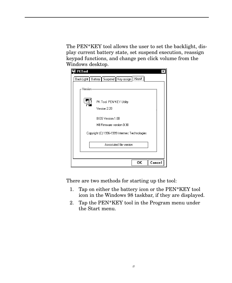 Pen*key utility tool | Intermec NORAND 6642 User Manual | Page 36 / 77
