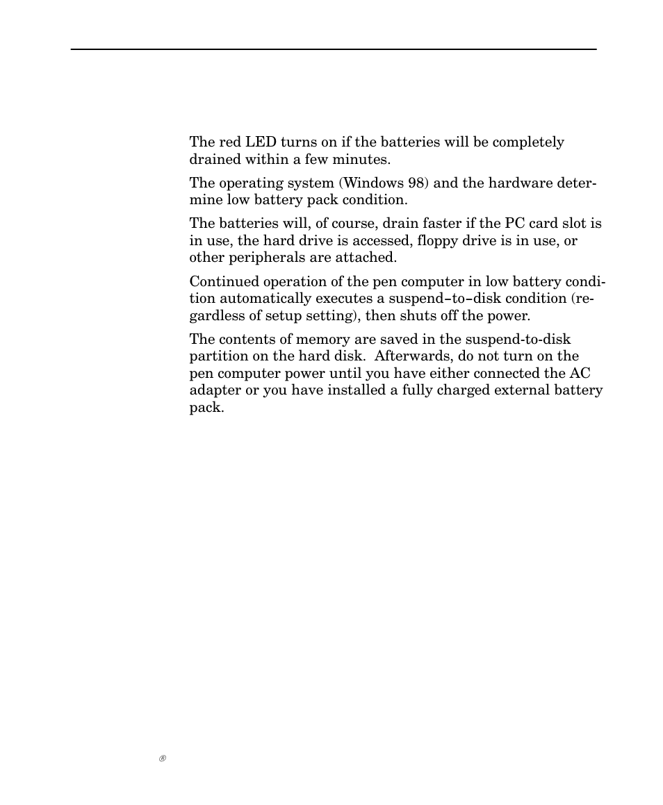 Low battery warning | Intermec NORAND 6642 User Manual | Page 53 / 77