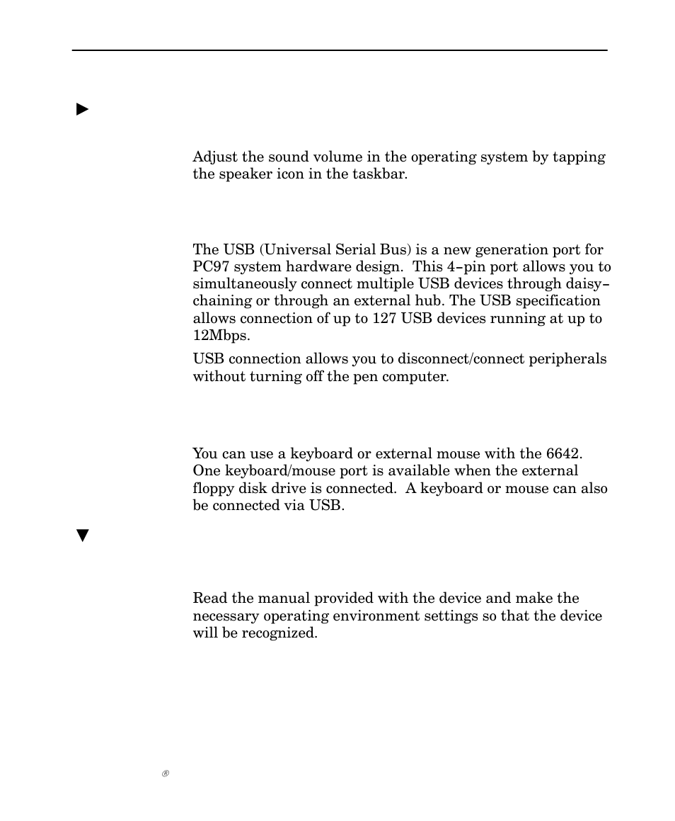 Usb connection, Keyboard/mouse | Intermec NORAND 6642 User Manual | Page 59 / 77