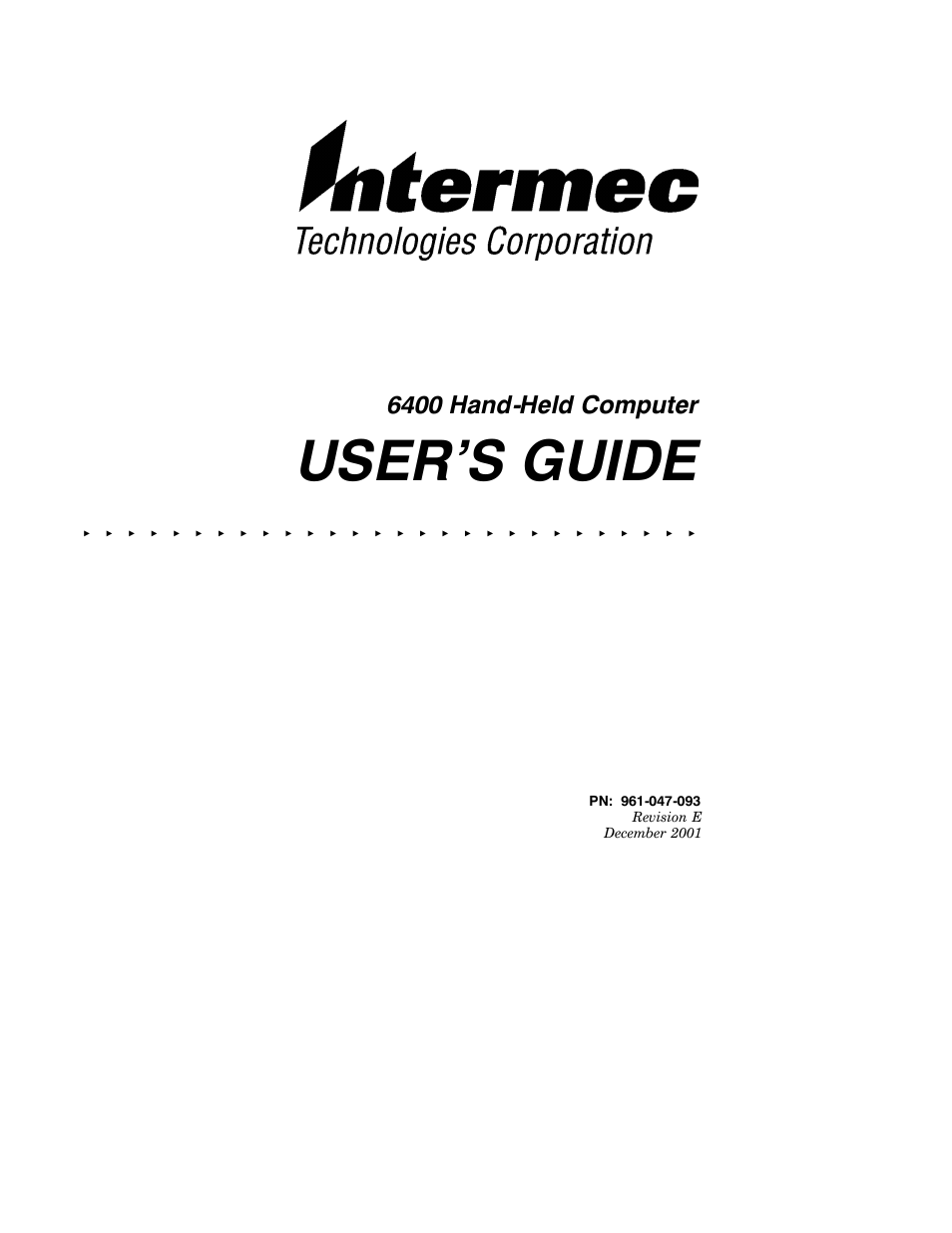 Intermec 6400 User Manual | 196 pages