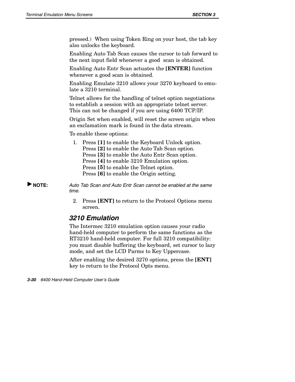 3210 emulation | Intermec 6400 User Manual | Page 102 / 196