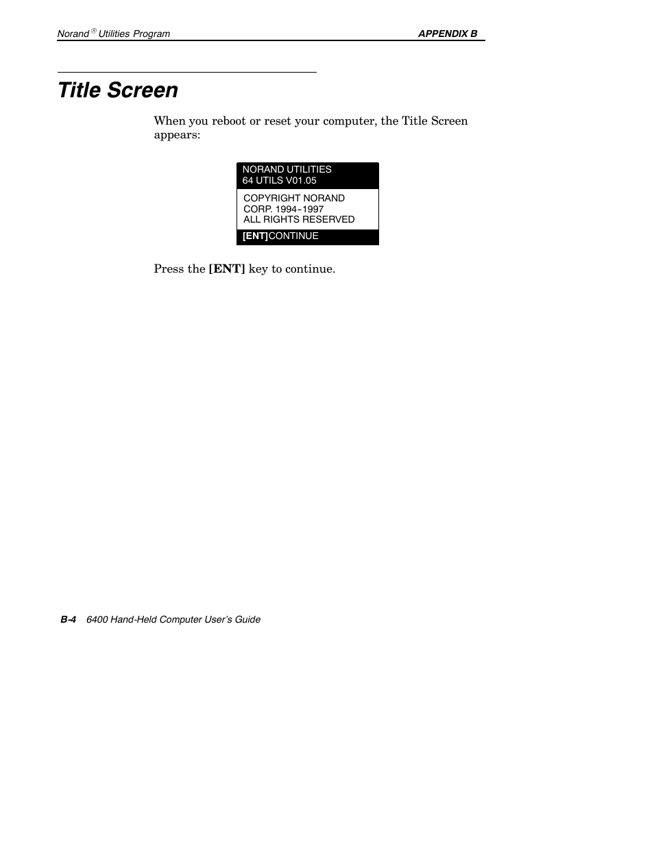 Title screen | Intermec 6400 User Manual | Page 154 / 196