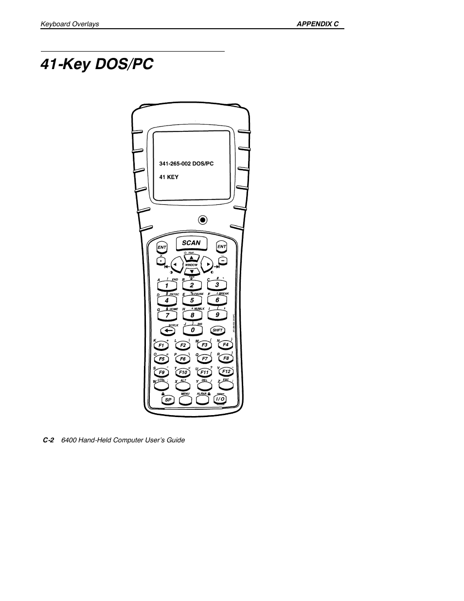 Key dos/pc | Intermec 6400 User Manual | Page 182 / 196