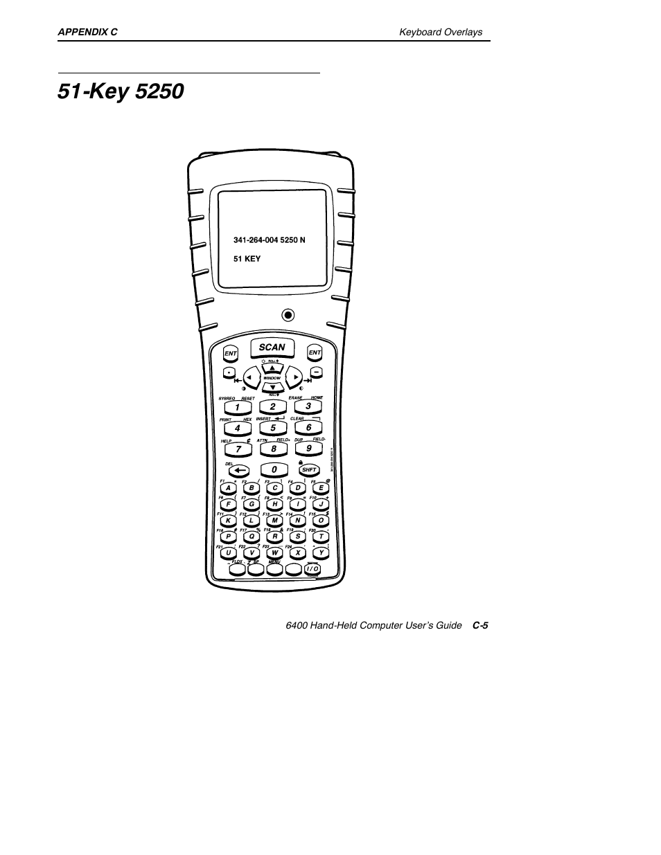 Key 5250 | Intermec 6400 User Manual | Page 185 / 196
