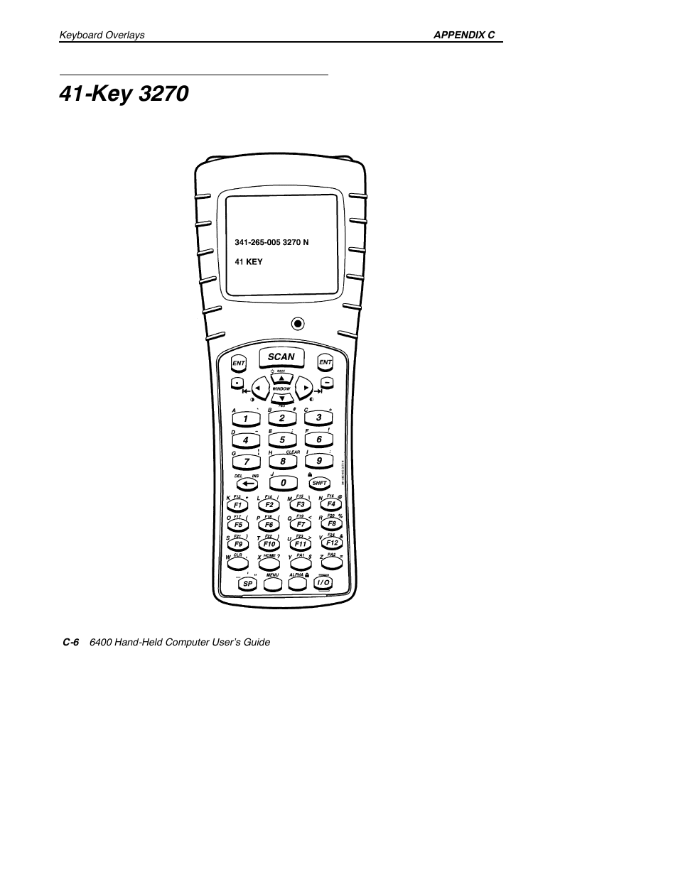 Key 3270 | Intermec 6400 User Manual | Page 186 / 196