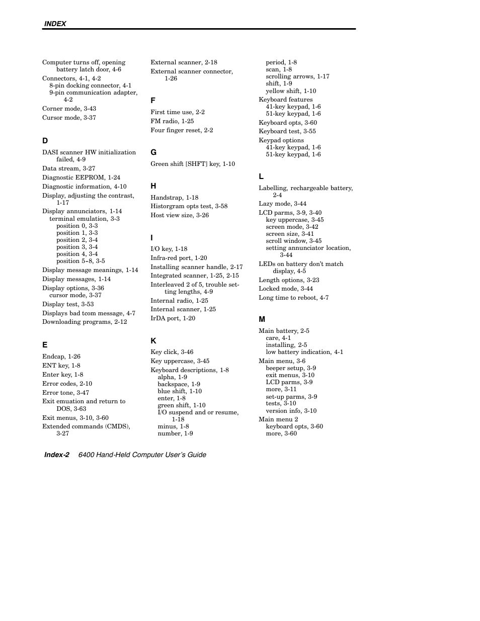 Intermec 6400 User Manual | Page 194 / 196