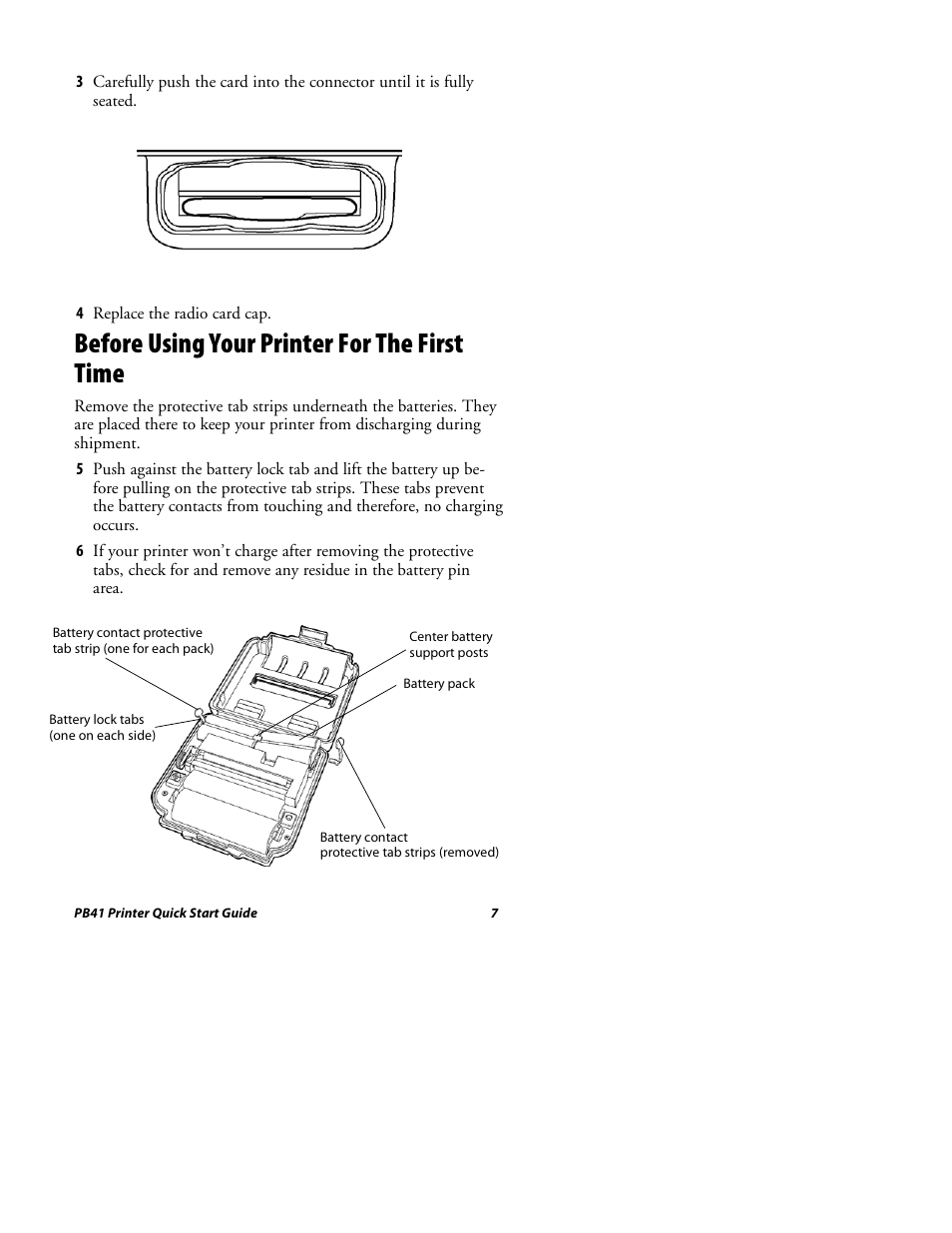 Before using your printer for the first time | Intermec PB41 User Manual | Page 7 / 24