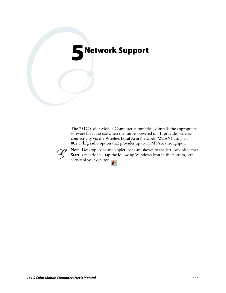 Chapter 5 - network support | Intermec 751G User Manual | Page 125 / 156