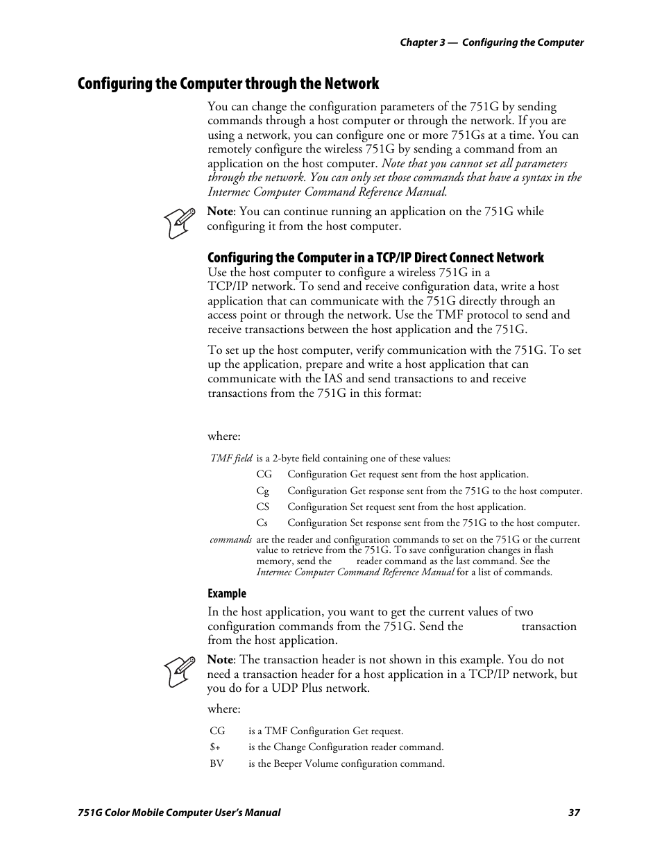 Configuring the computer through the network | Intermec 751G User Manual | Page 51 / 156