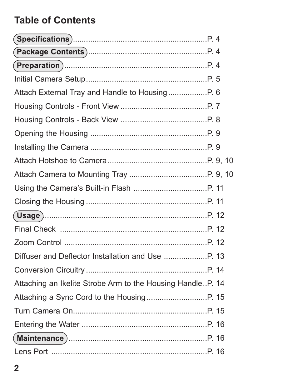 Ikelite Underwater Housing for Canon PowerShot G12 User Manual | Page 2 / 28