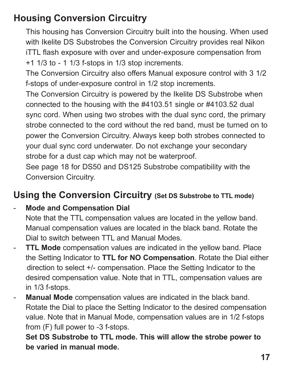 Housing conversion circuitry, Using the conversion circuitry | Ikelite D90 User Manual | Page 17 / 28