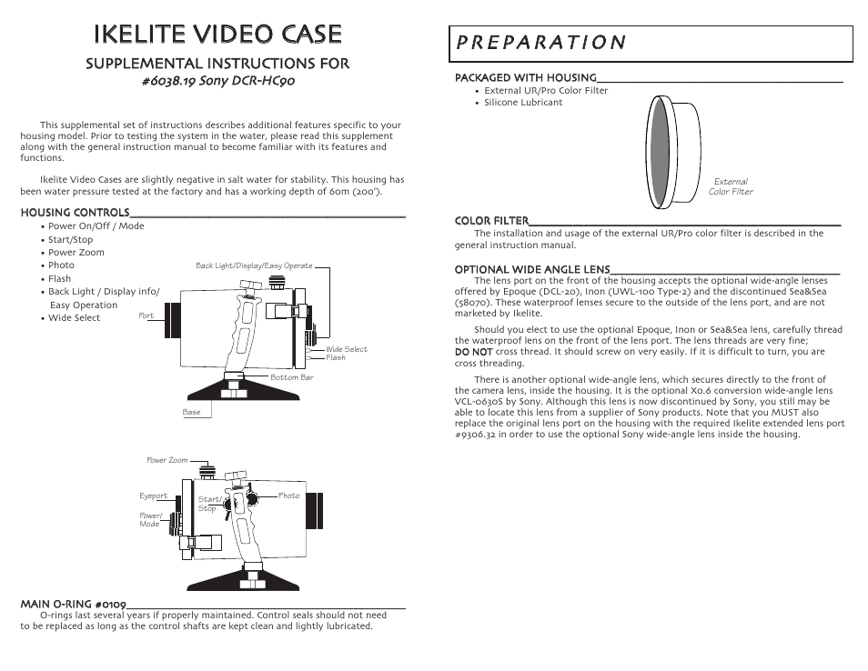 Ikelite DCR HC User Manual | 2 pages