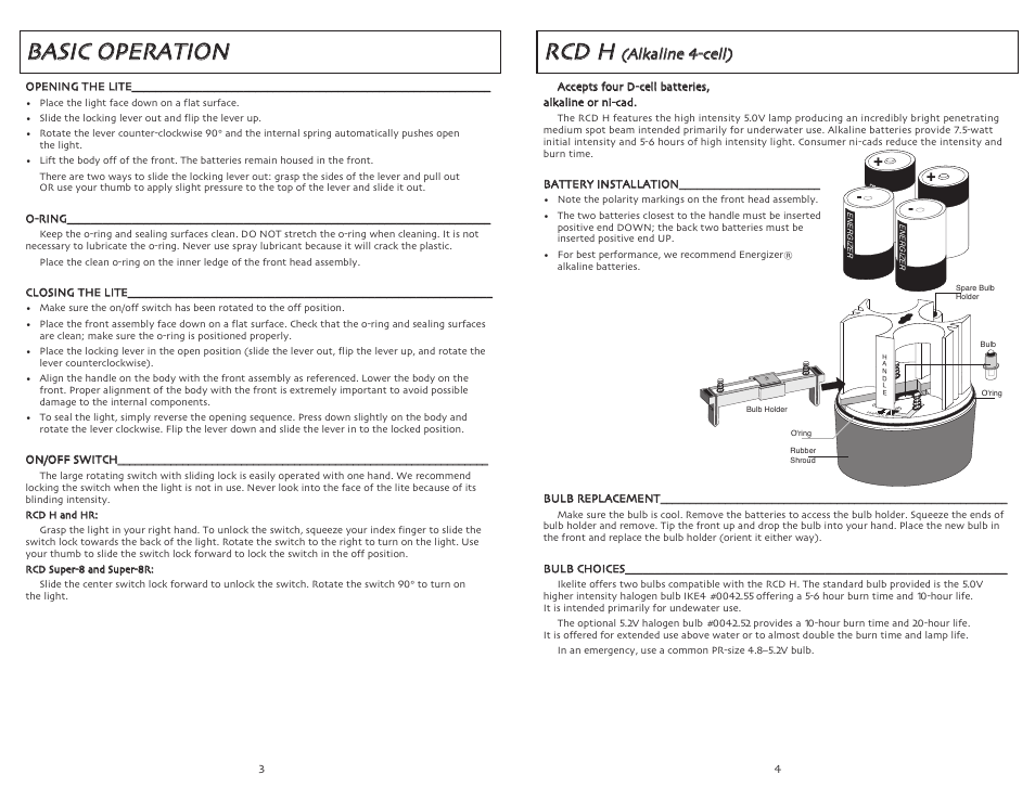 Bbaassiicc o oppeerraattiio on n, Rrccdd h h | Ikelite RCD H User Manual | Page 2 / 4