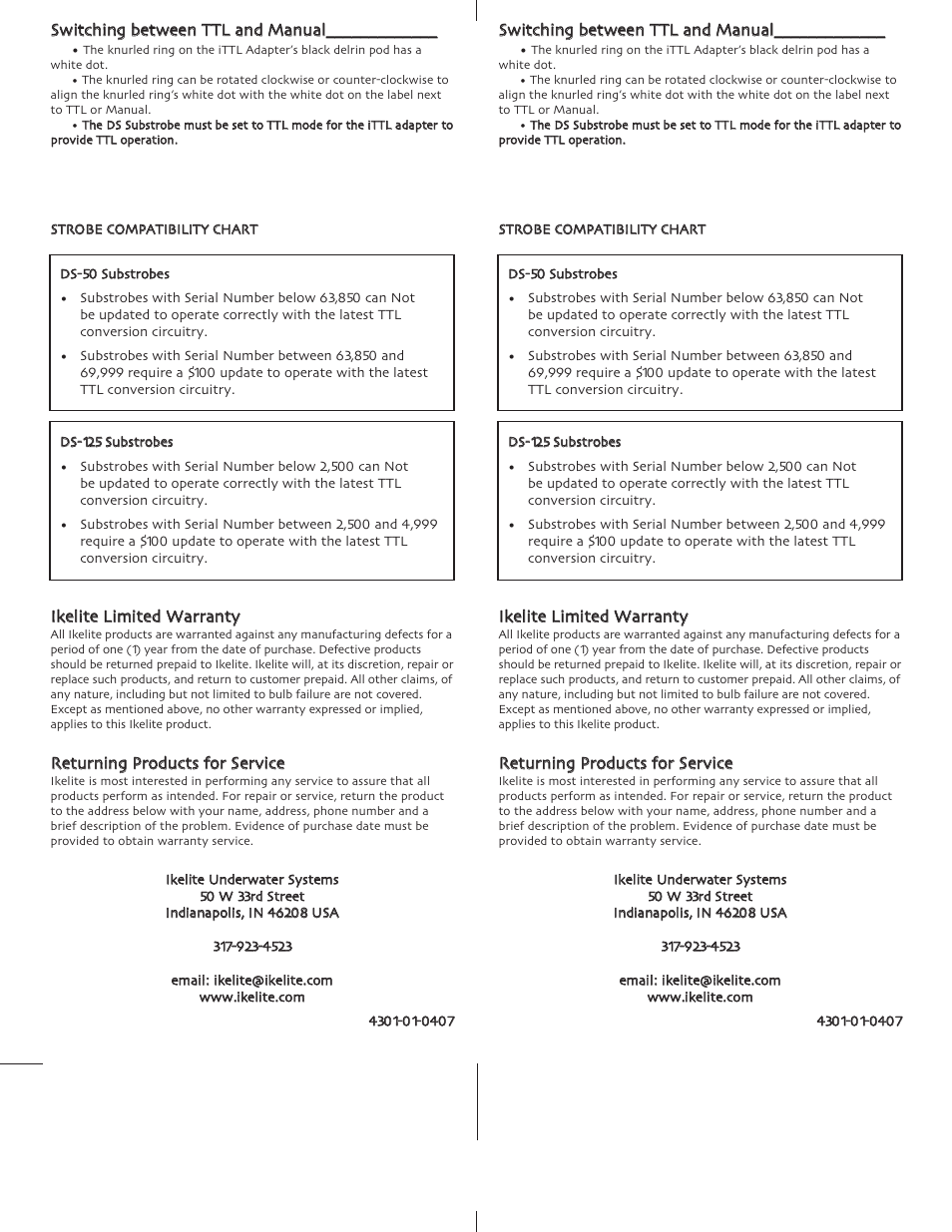 Ikelite iTTL User Manual | Page 2 / 2