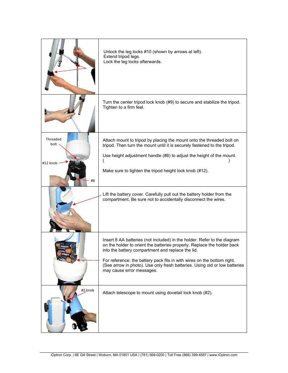 Quick start guide for | iOptron SmartStar 9801 User Manual | Page 2 / 4
