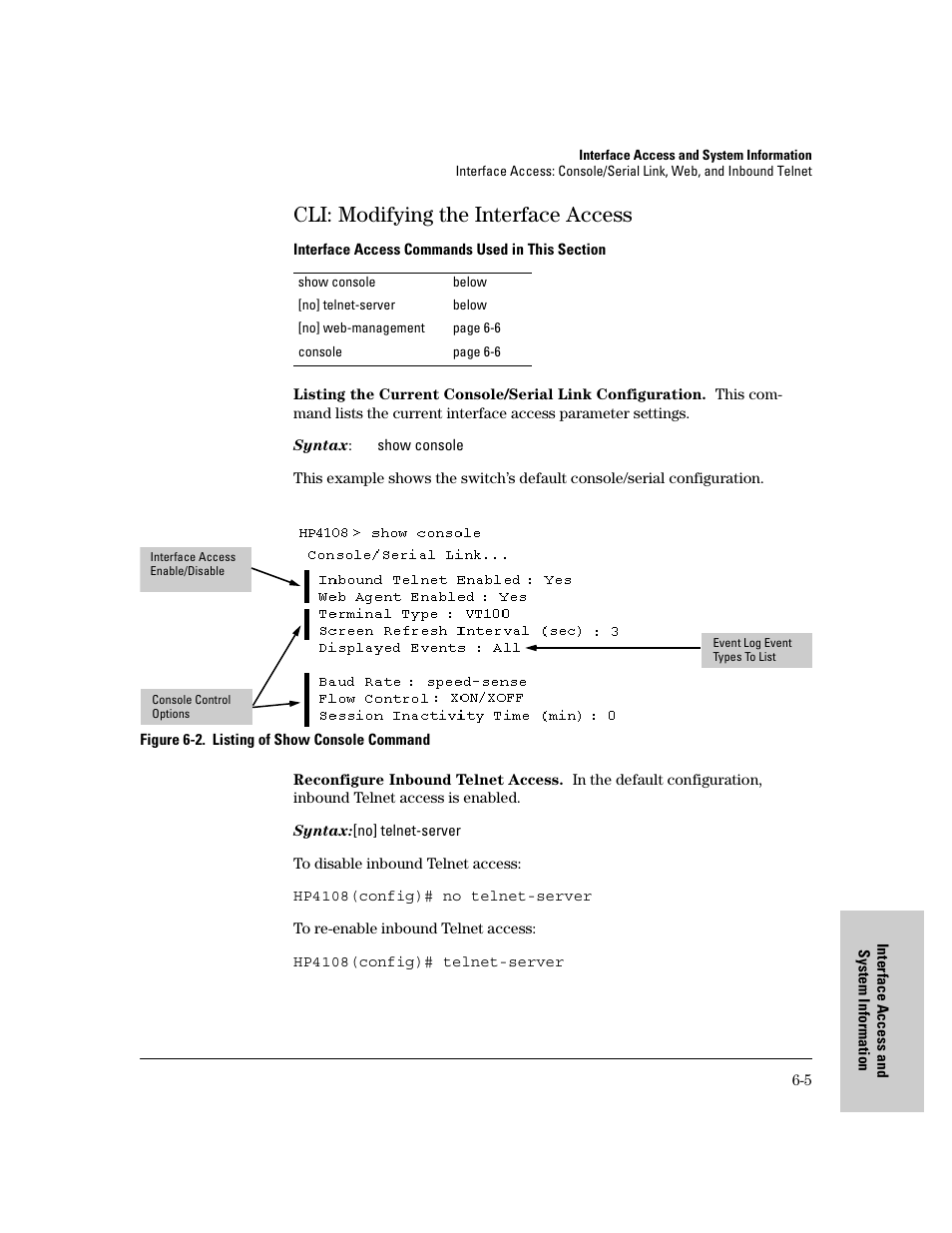 Cli: modifying the interface access, Cli: modifying the interface access -5 | IronPort Systems 4108GL User Manual | Page 107 / 483