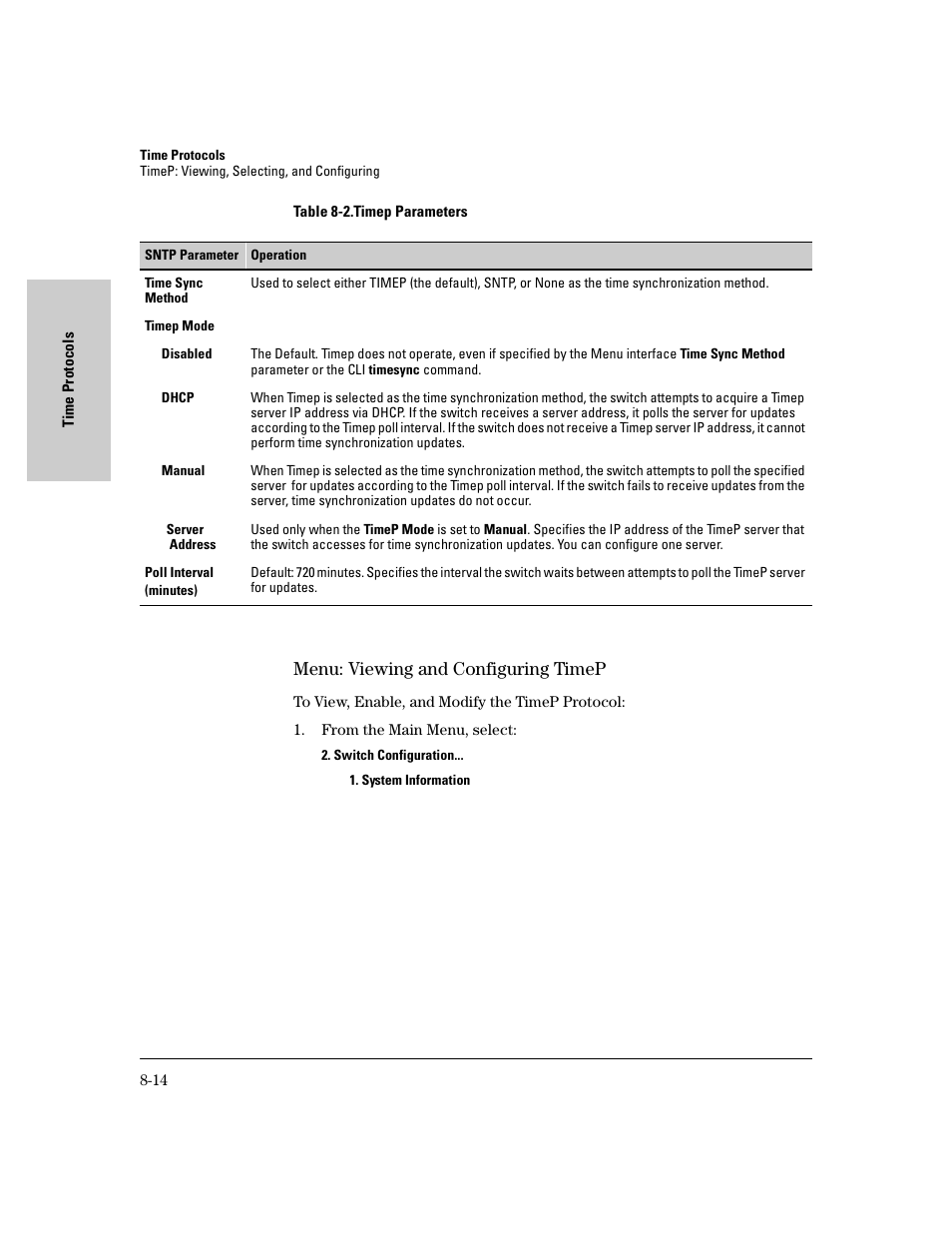 Menu: viewing and configuring timep, Menu: viewing and configuring timep -14 | IronPort Systems 4108GL User Manual | Page 144 / 483