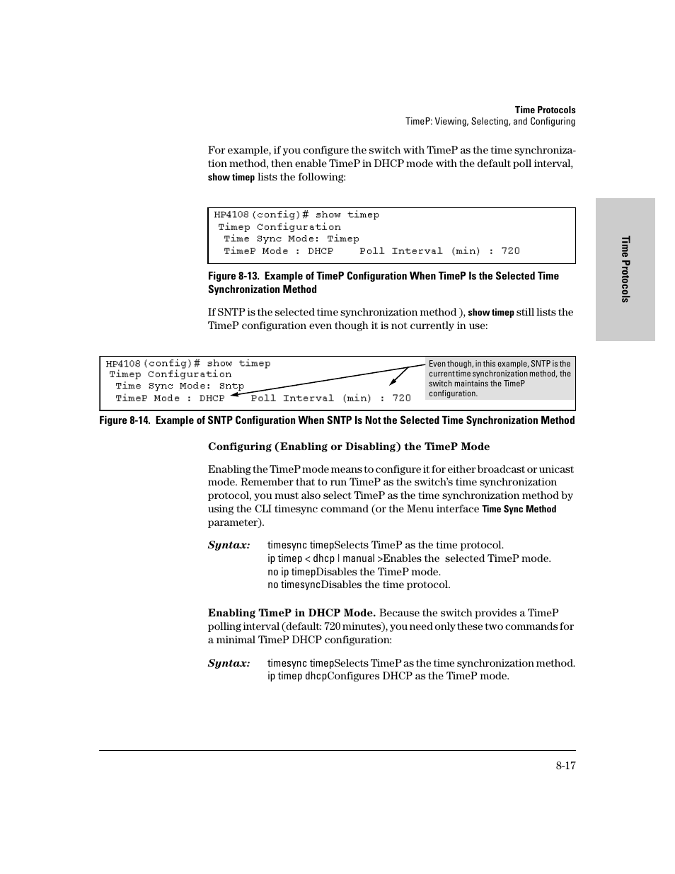 Configuring (enabling or disabling) the timep mode, E 17 ff | IronPort Systems 4108GL User Manual | Page 147 / 483
