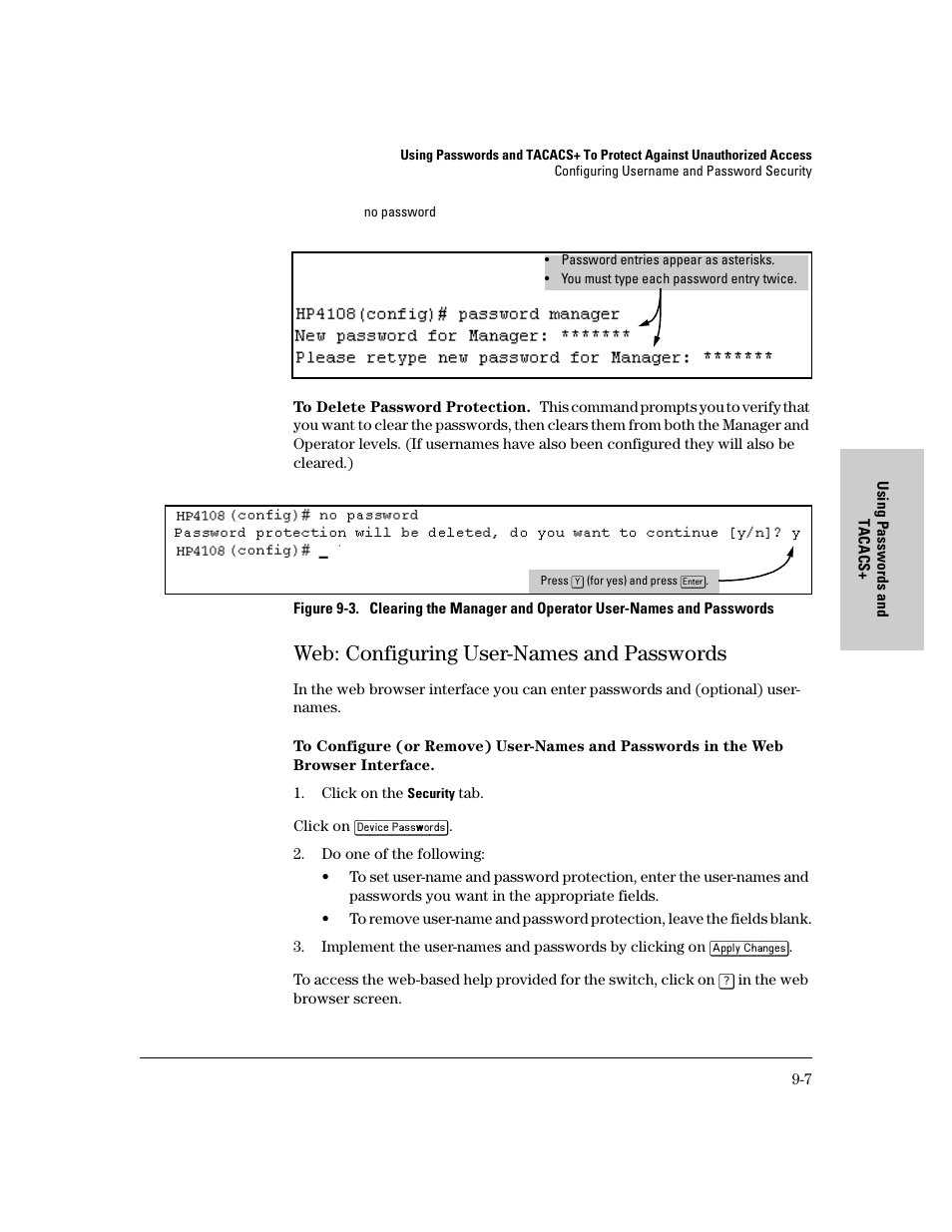 Web: configuring user-names and passwords, Web: configuring user-names and passwords -7 | IronPort Systems 4108GL User Manual | Page 161 / 483