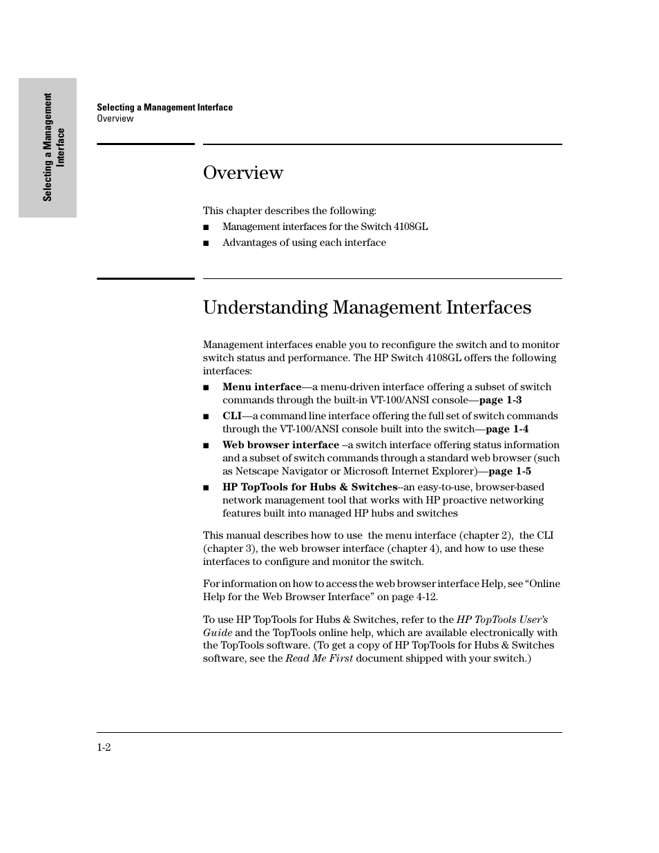 Overview, Understanding management interfaces, Understanding management interfaces -2 | IronPort Systems 4108GL User Manual | Page 18 / 483