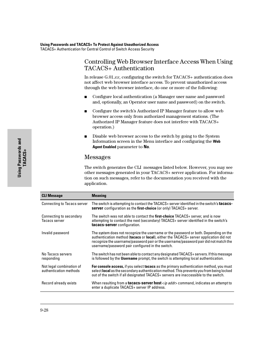 Messages, Controlling, Browser | Interface, Access, When, Using, Tacacs, Authentication, Messages -28 | IronPort Systems 4108GL User Manual | Page 182 / 483