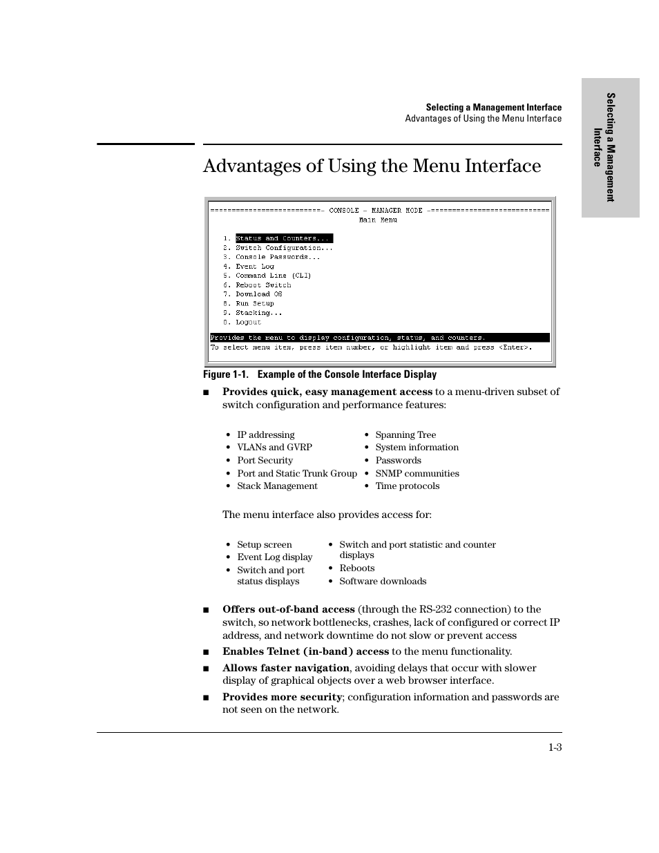 Advantages of using the menu interface, Advantages of using the menu interface -3 | IronPort Systems 4108GL User Manual | Page 19 / 483