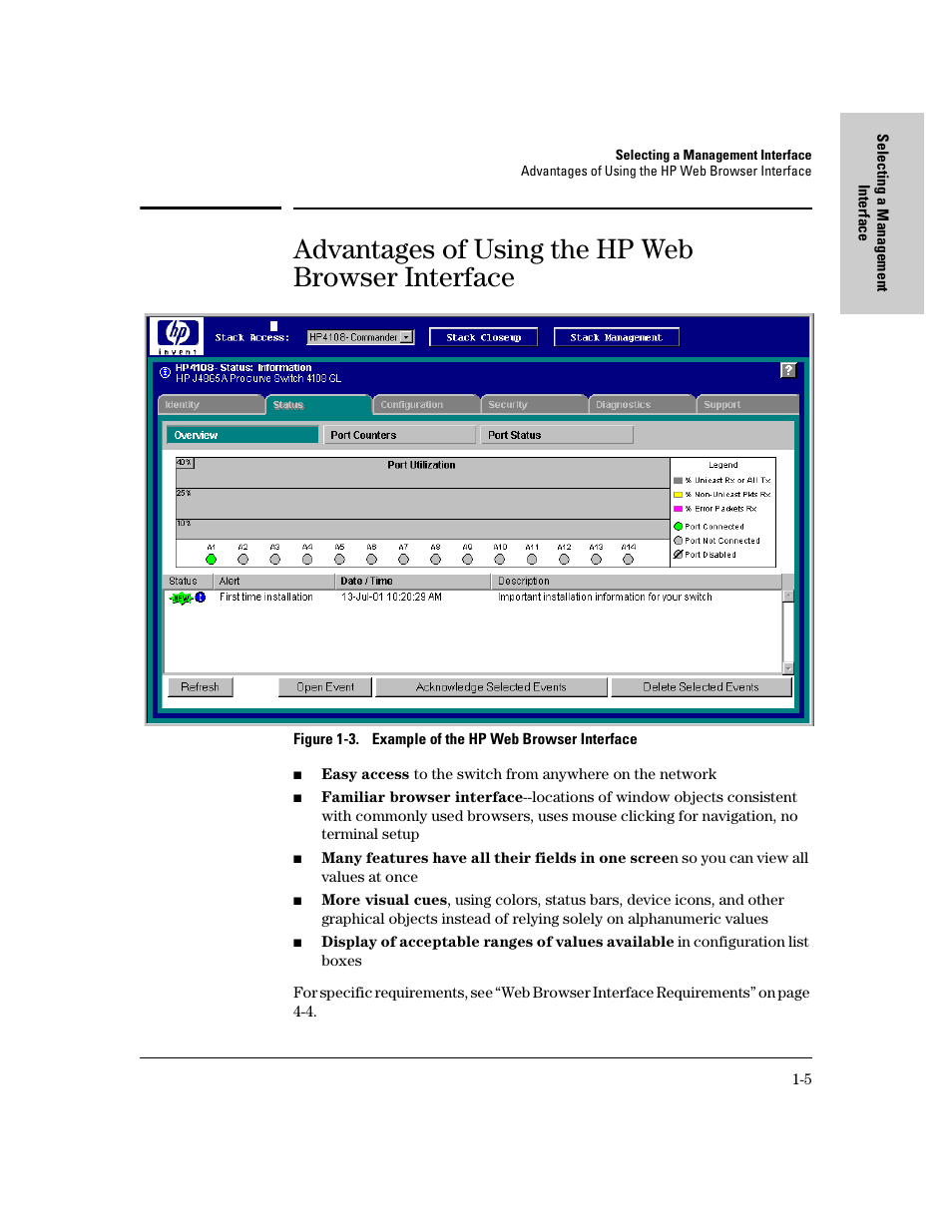 Advantages of using the hp web browser interface | IronPort Systems 4108GL User Manual | Page 21 / 483