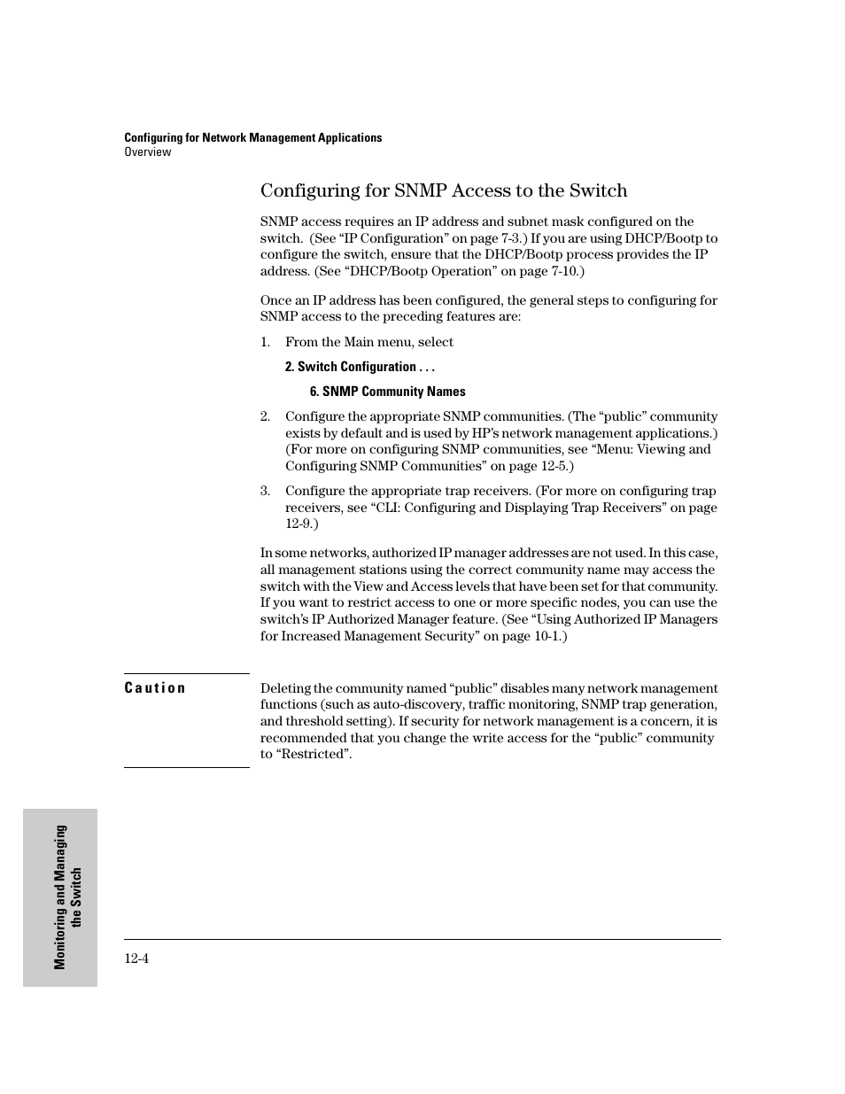 Configuring for snmp access to the switch, Configuring for snmp access to the switch -4 | IronPort Systems 4108GL User Manual | Page 234 / 483