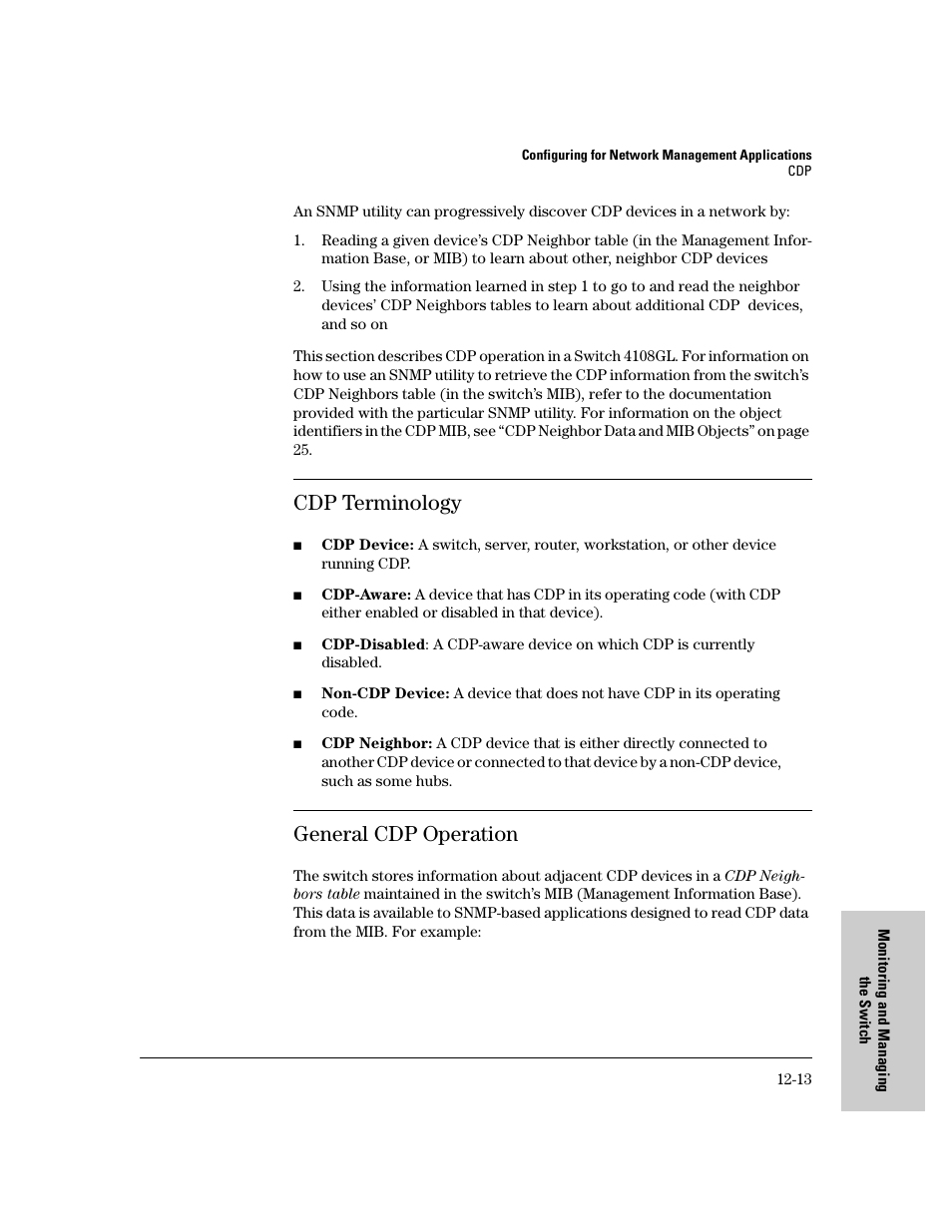 Cdp terminology, General cdp operation | IronPort Systems 4108GL User Manual | Page 243 / 483