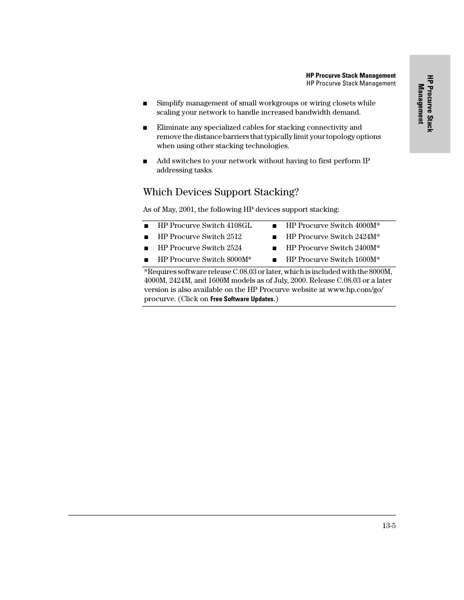 Which devices support stacking, Which devices support stacking? -5 | IronPort Systems 4108GL User Manual | Page 263 / 483