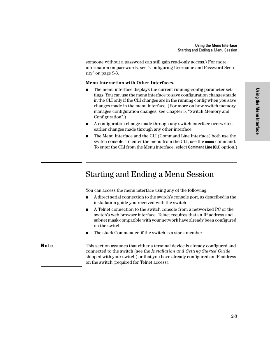 Starting and ending a menu session, Starting and ending a menu session -3 | IronPort Systems 4108GL User Manual | Page 27 / 483