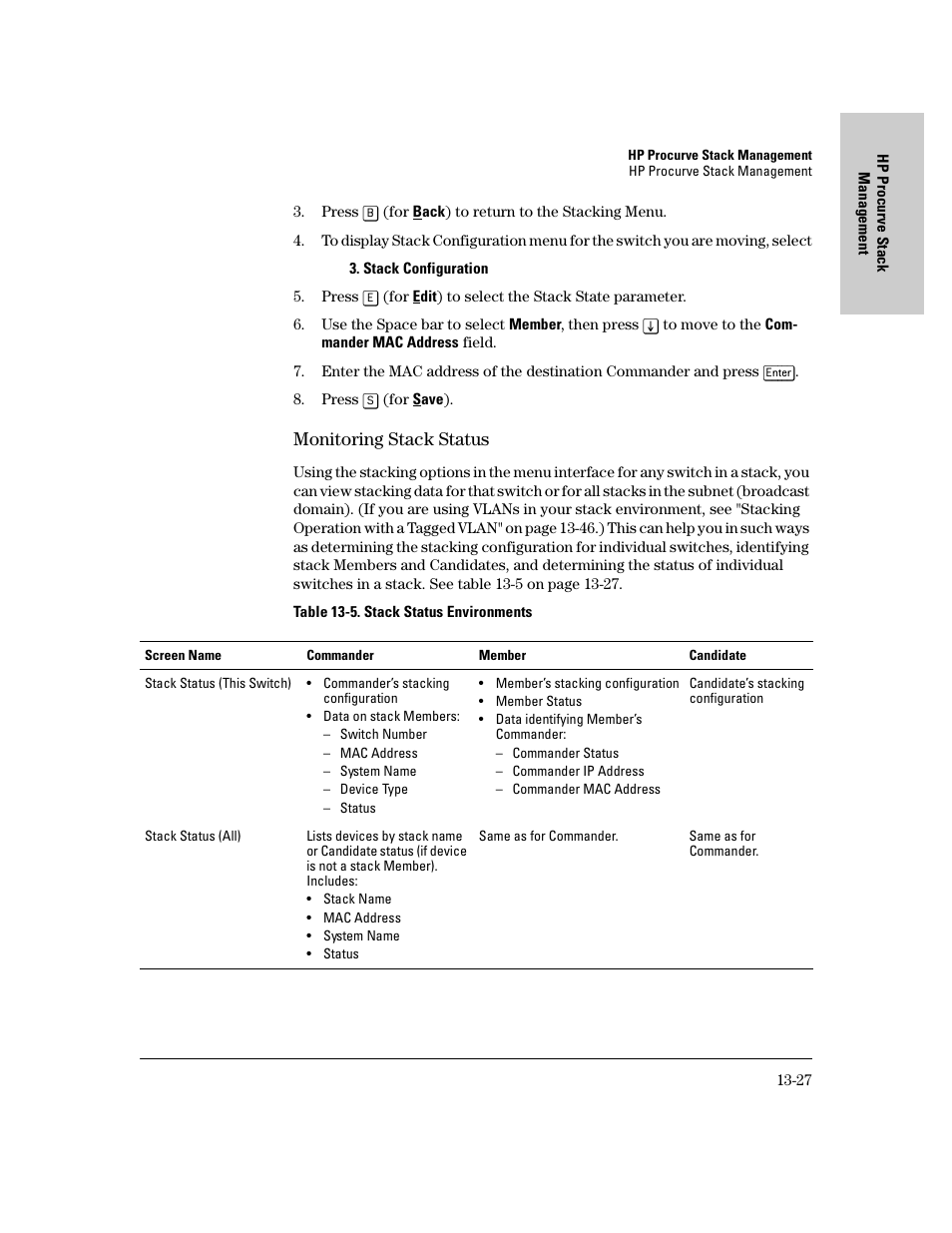 Monitoring stack status, Monitoring stack status -27 | IronPort Systems 4108GL User Manual | Page 285 / 483