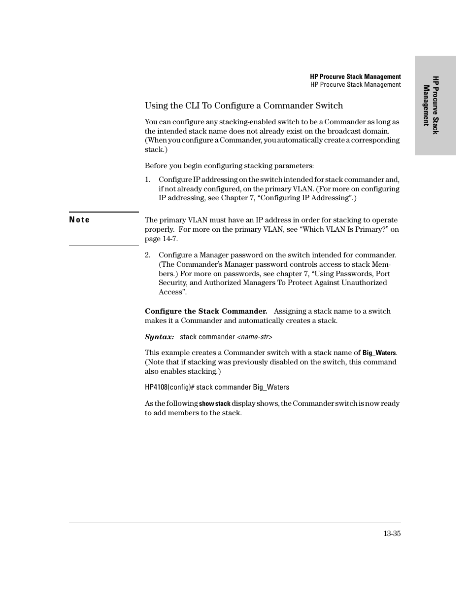 Using the cli to configure a commander switch, Using the cli to configure a commander switch -35 | IronPort Systems 4108GL User Manual | Page 293 / 483