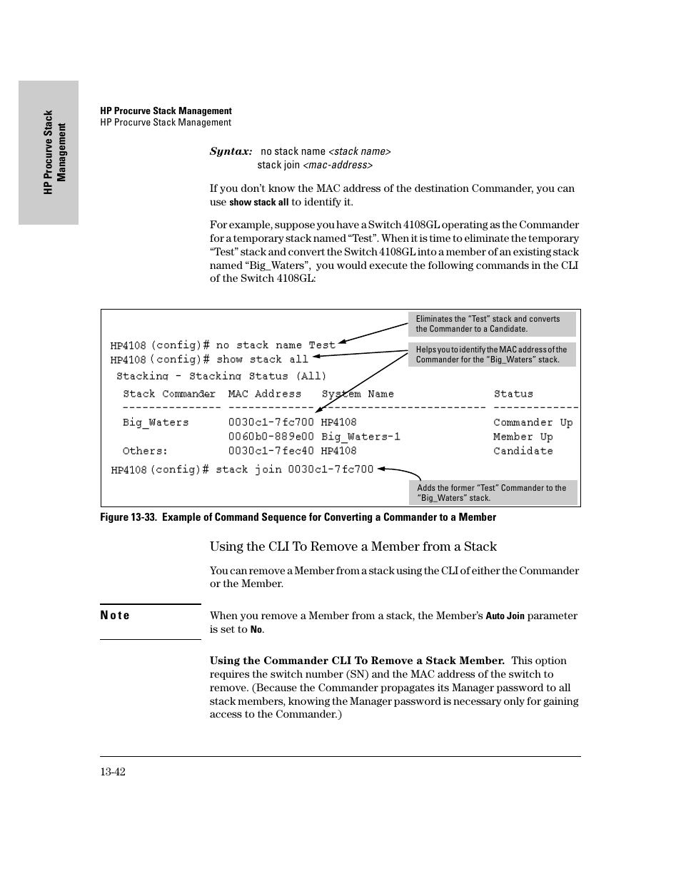 Using the cli to remove a member from a stack, Using the cli to remove a member from a stack -42 | IronPort Systems 4108GL User Manual | Page 300 / 483