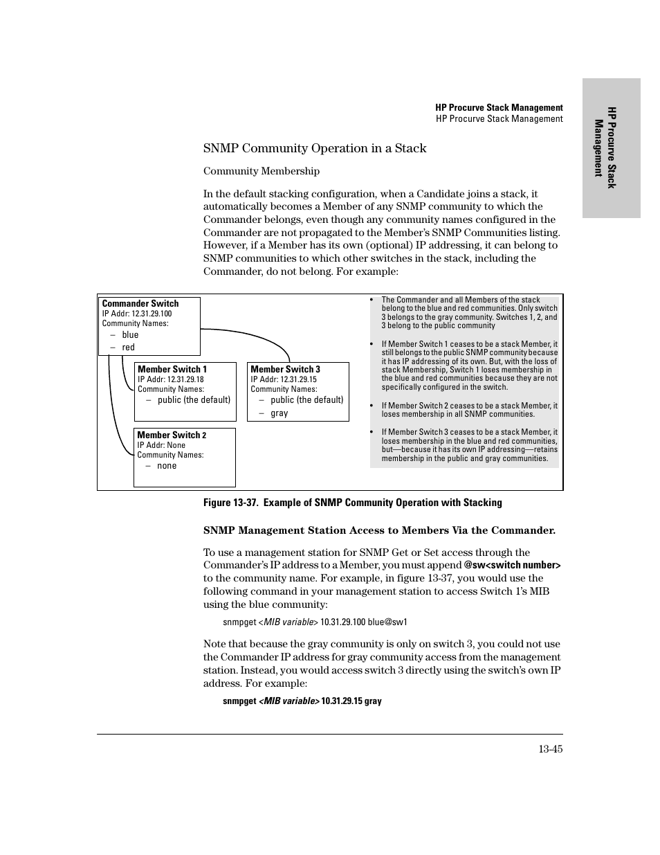 Snmp community operation in a stack, Snmp community operation in a stack -45 | IronPort Systems 4108GL User Manual | Page 303 / 483