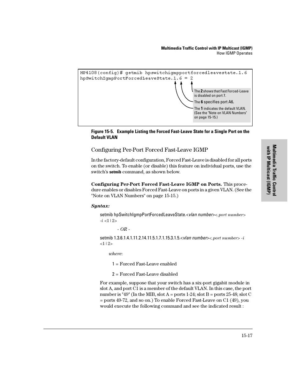 Configuring per-port forced fast-leave igmp, Configuring per-port forced fast-leave igmp -17 | IronPort Systems 4108GL User Manual | Page 367 / 483