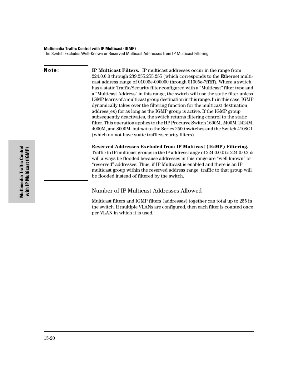 Number of ip multicast addresses allowed | IronPort Systems 4108GL User Manual | Page 370 / 483