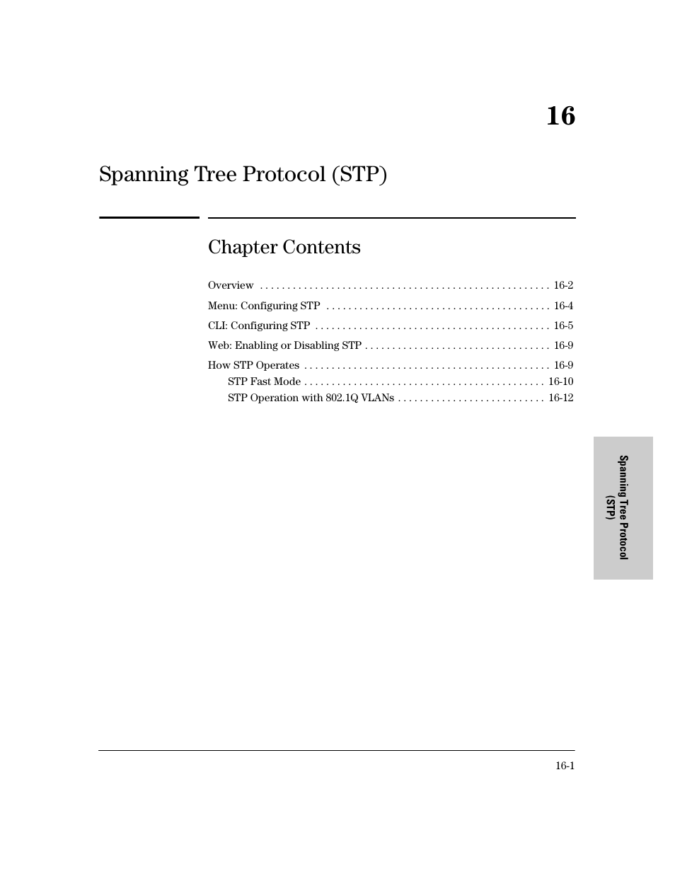 Spanning tree protocol (stp), Chapter contents | IronPort Systems 4108GL User Manual | Page 371 / 483