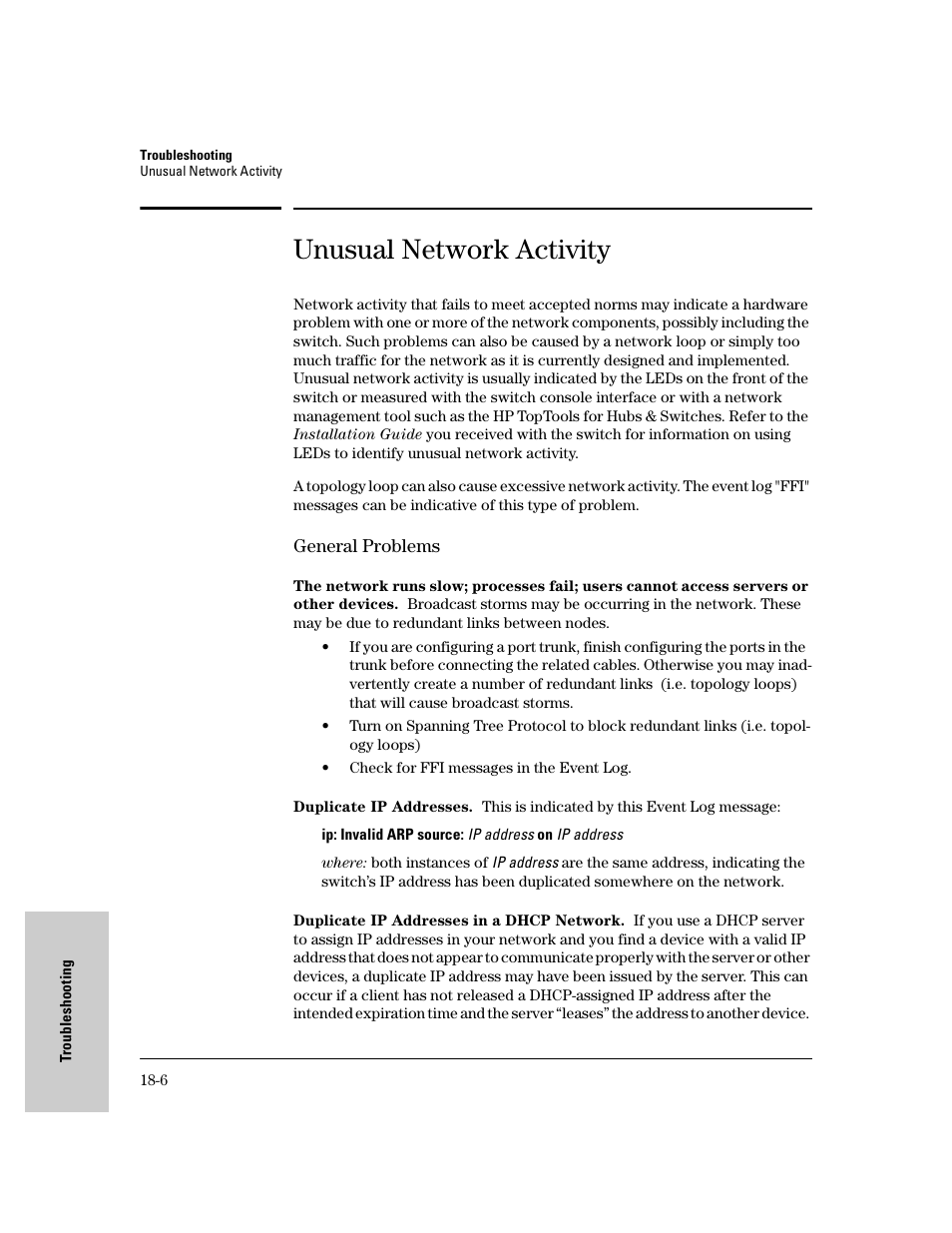 Unusual network activity, General problems, General problems -6 | IronPort Systems 4108GL User Manual | Page 418 / 483