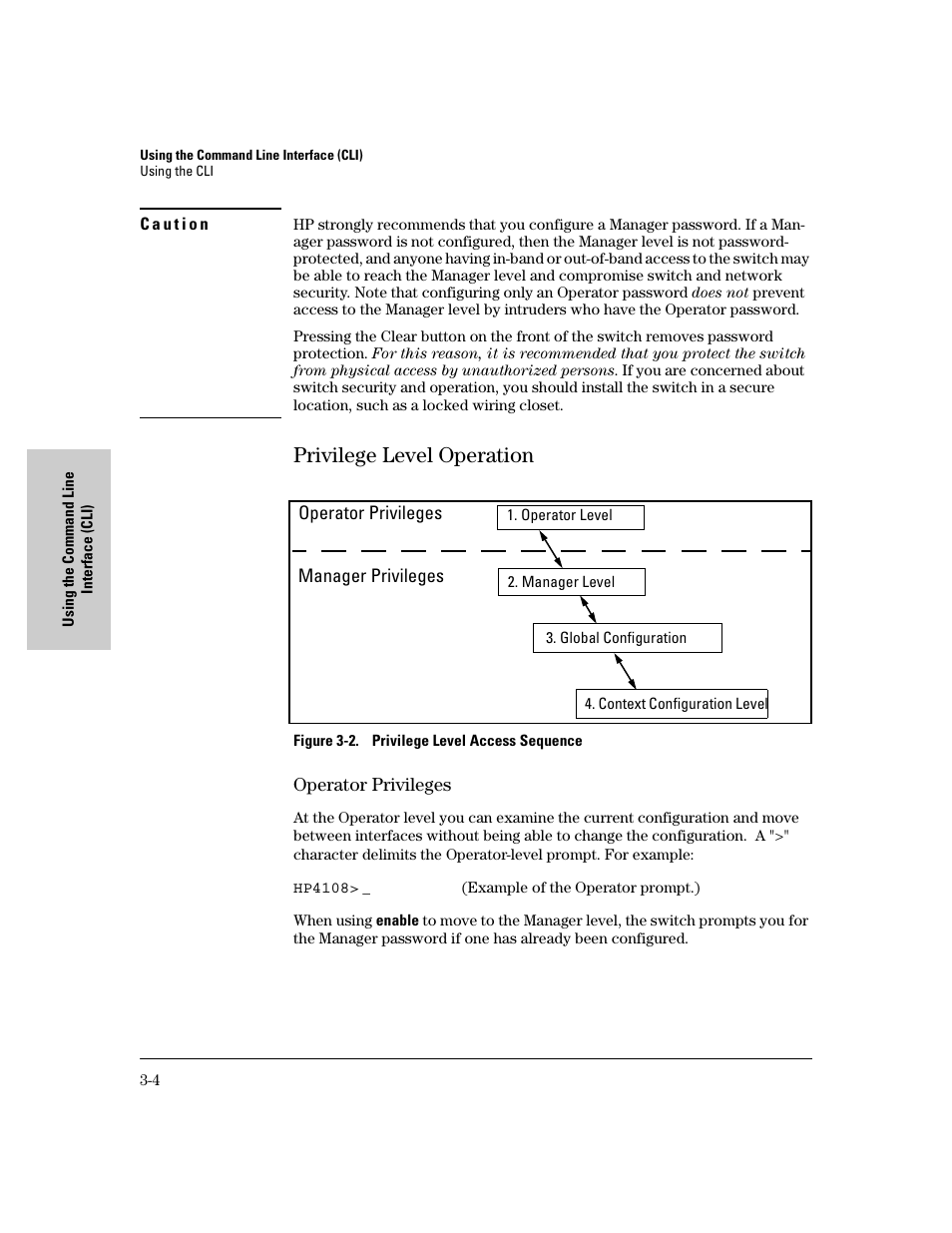 Privilege level operation, Operator privileges, Privilege level operation -4 | Operator privileges -4 | IronPort Systems 4108GL User Manual | Page 44 / 483