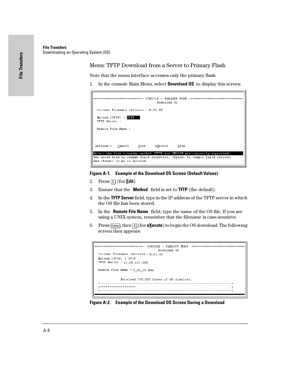 Menu: tftp download from a server to primary flash | IronPort Systems 4108GL User Manual | Page 446 / 483