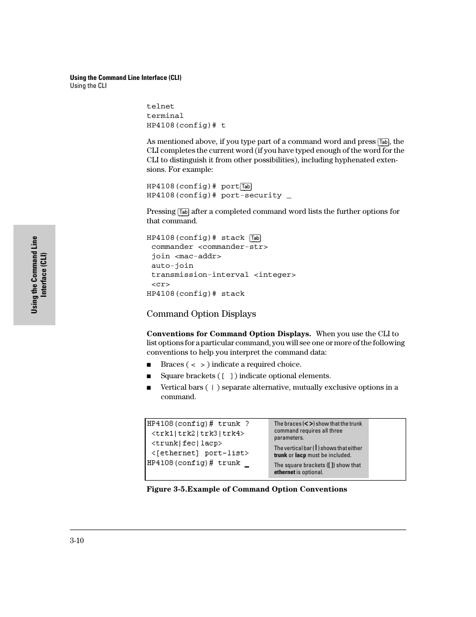 Command option displays, Command option displays -10 | IronPort Systems 4108GL User Manual | Page 50 / 483