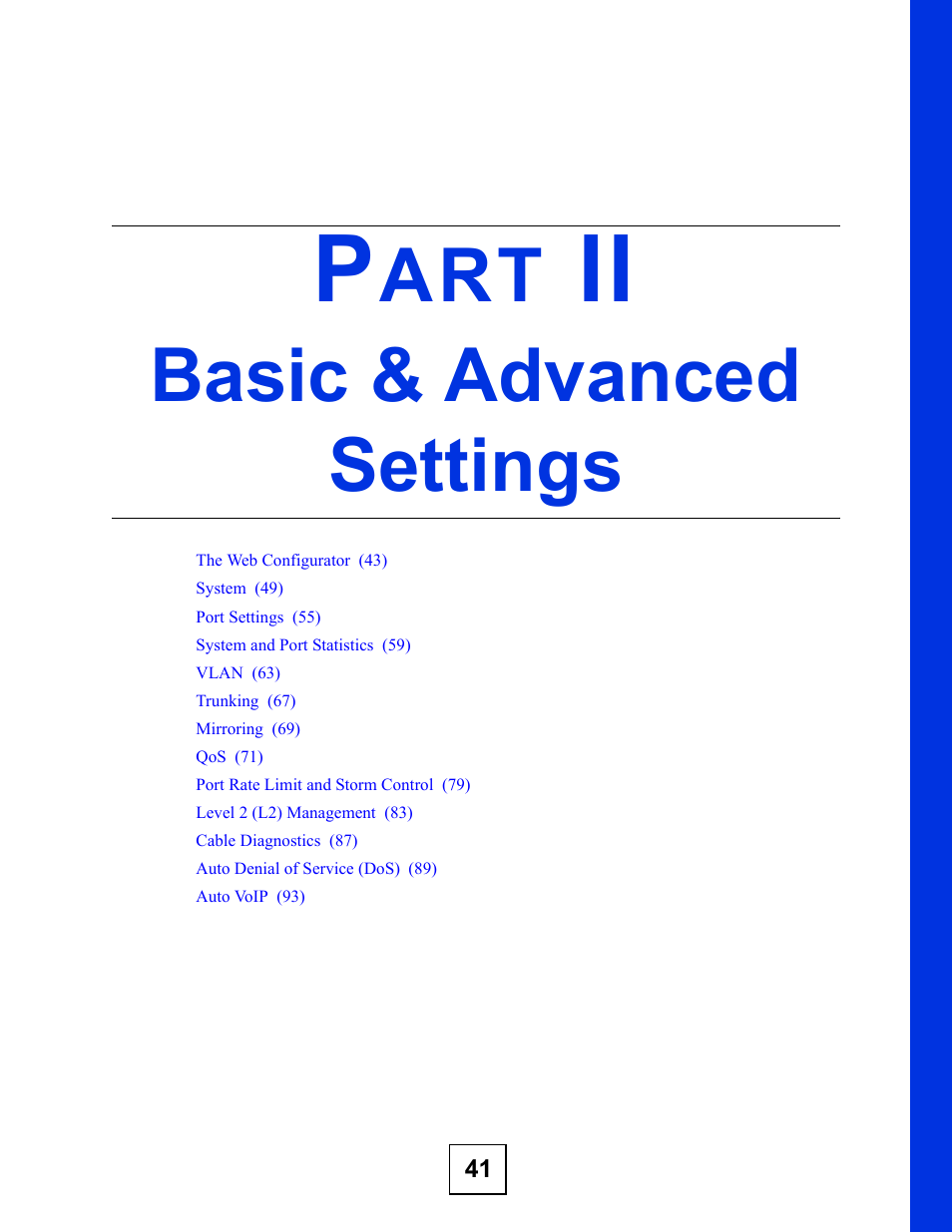 Basic & advanced settings, Part ii: basic & advanced settings | IronPort Systems ES-1528 User Manual | Page 41 / 170