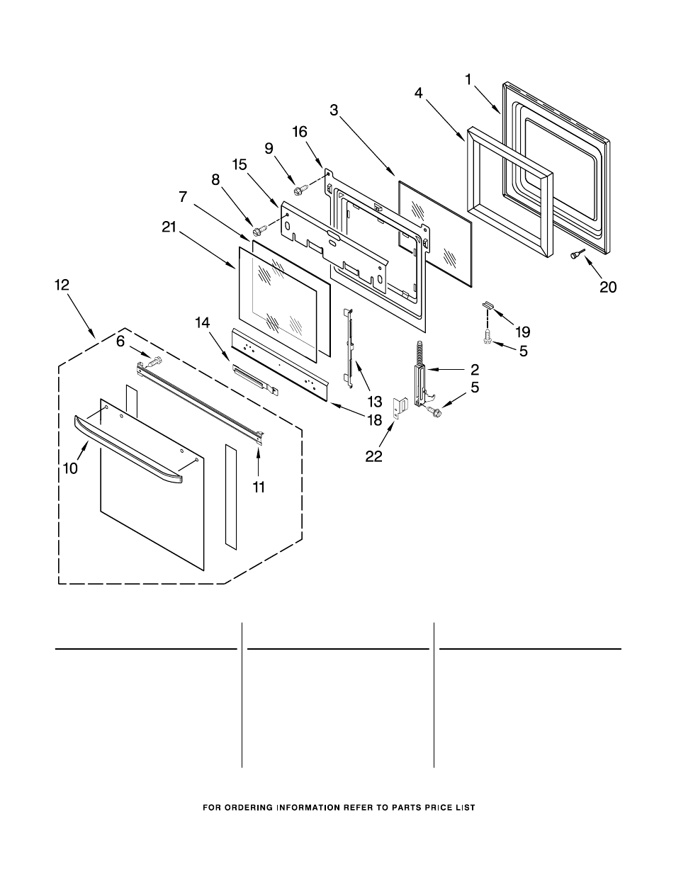 Oven door, Oven door parts | IKEA IBS550PWW00 User Manual | Page 3 / 7