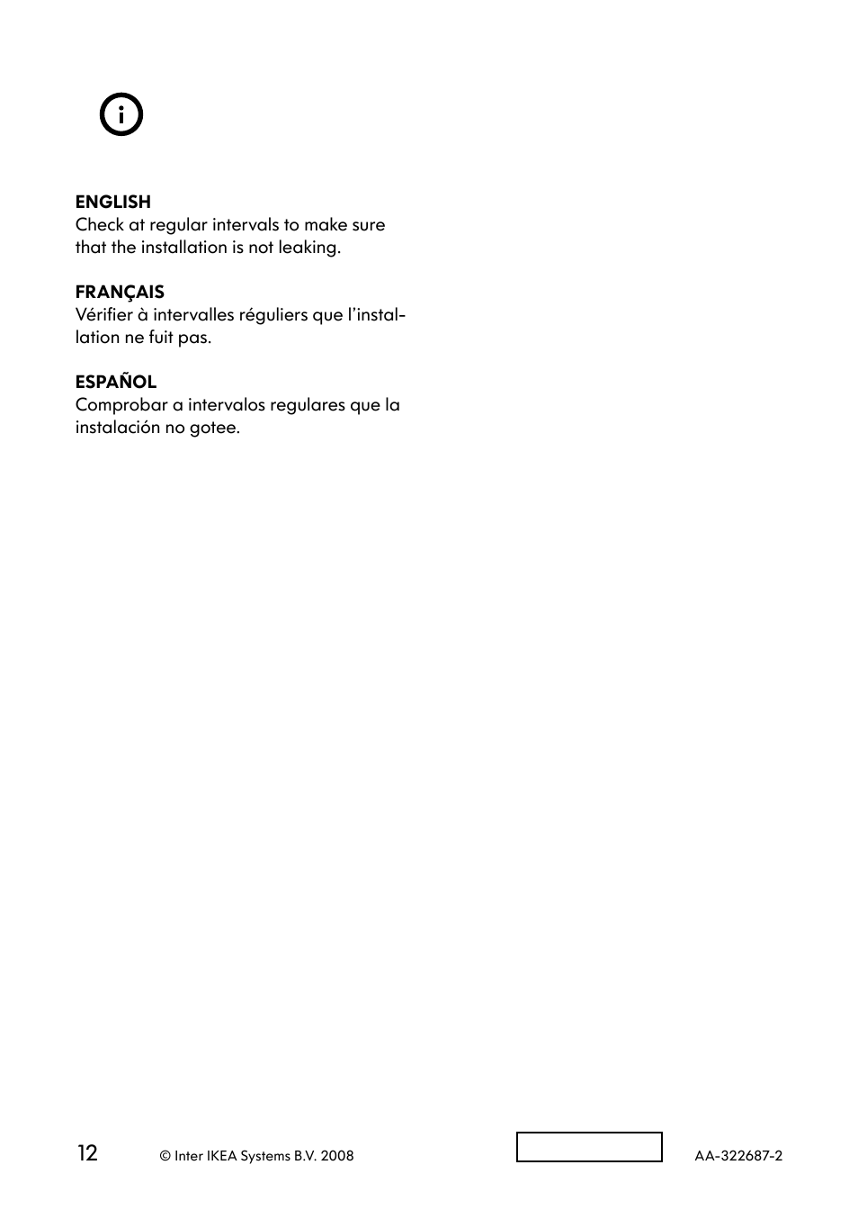 IKEA TARNAN AA-322687-2 User Manual | Page 12 / 12