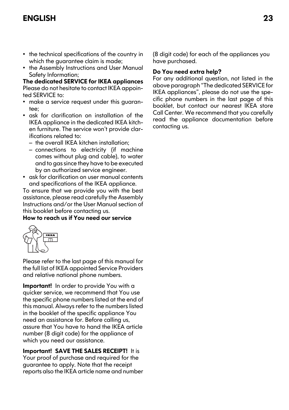 English 23 | IKEA DW60 User Manual | Page 23 / 28