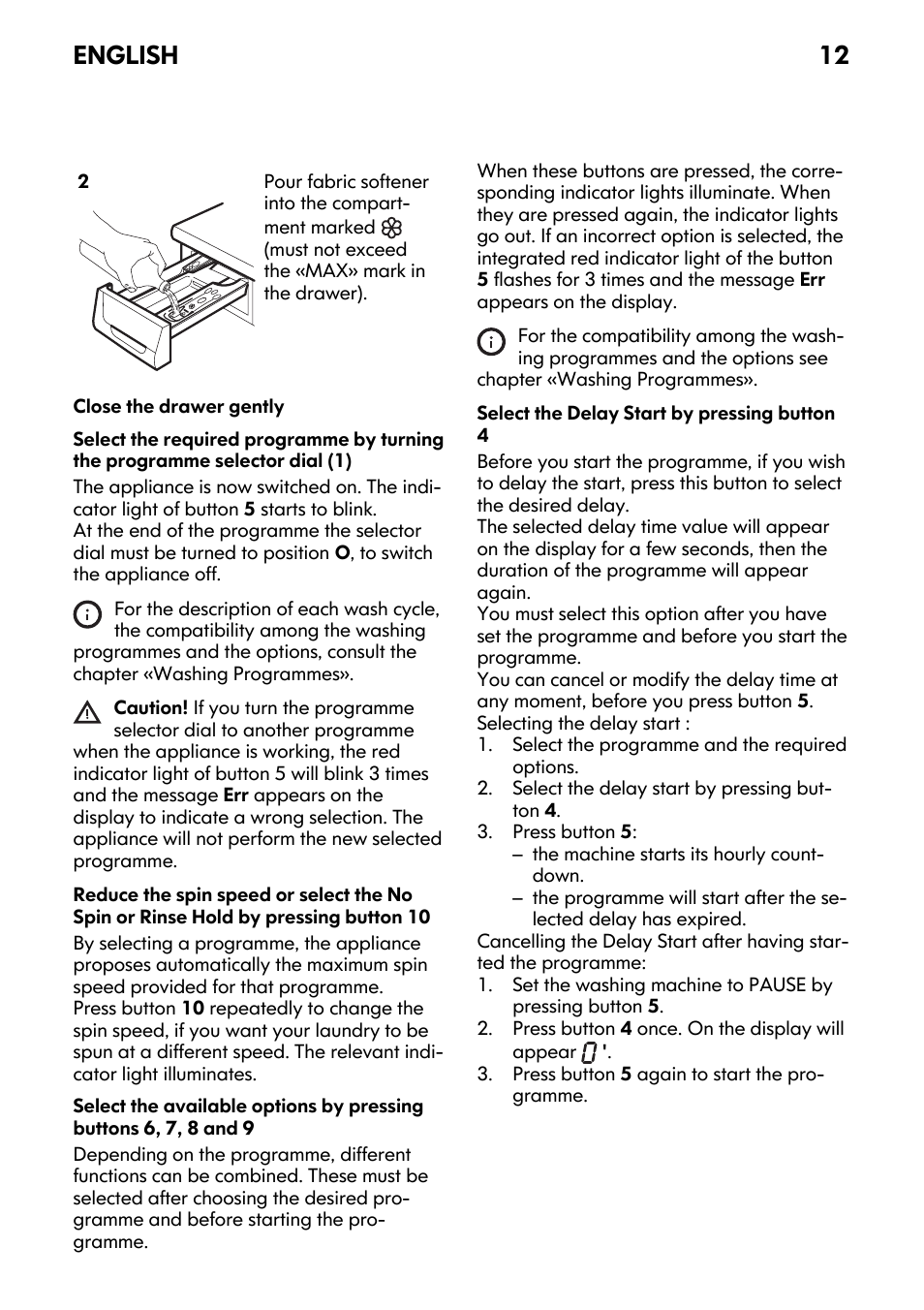 English 12 | IKEA FWM7 User Manual | Page 12 / 32